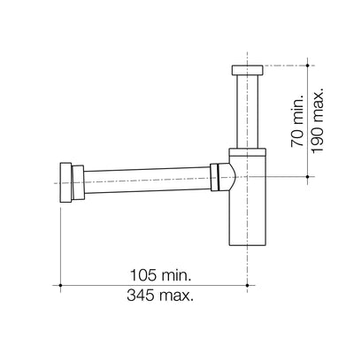 Caroma Urbane II 40mm Bottle Trap Brushed Brass - Sydney Home Centre