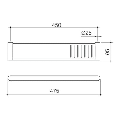 Caroma Urbane II Bathroom Shelf Brushed Nickel - Sydney Home Centre