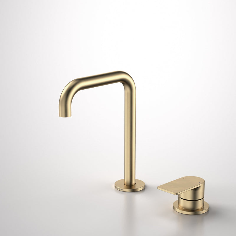 Caroma Urbane II Hob Basin Mixer Set 150mm Brushed Brass - Sydney Home Centre