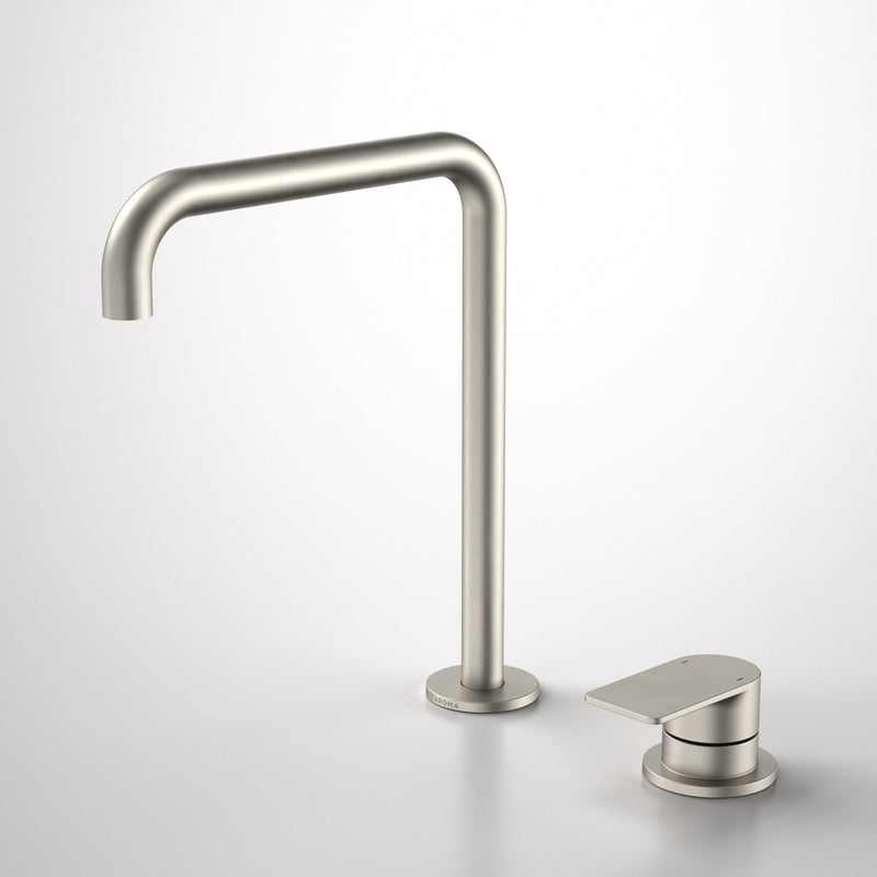 Caroma Urbane II Hob Basin/Sink Mixer Set 210mm Brushed Nickel - Sydney Home Centre