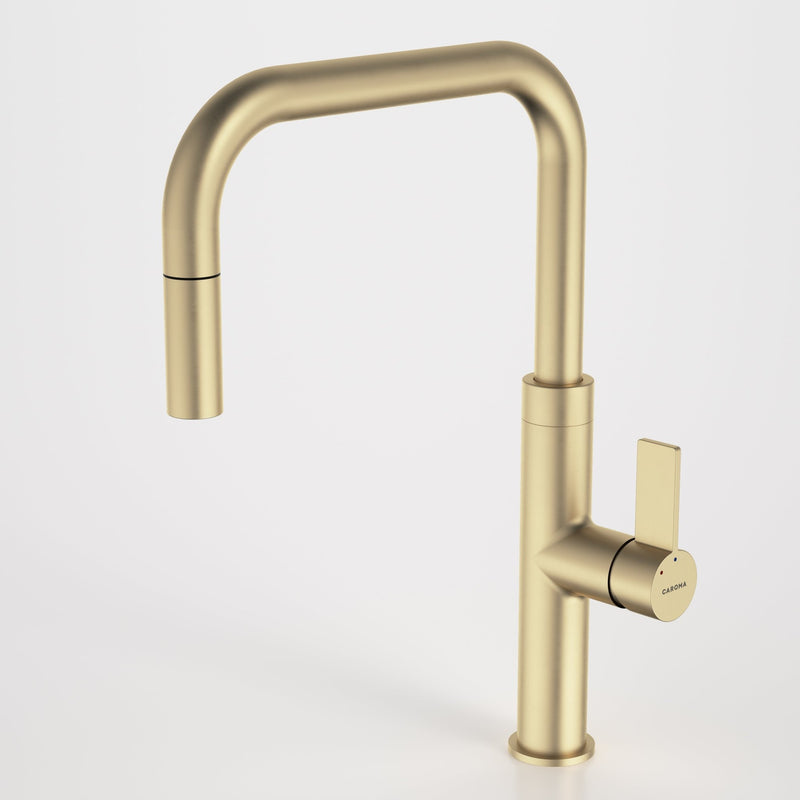 Caroma Urbane II Pull Out Sink Mixer Brushed Brass - Sydney Home Centre