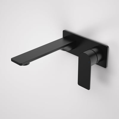 Caroma Urbane II Wall Basin/Bath Mixer Rectangular Cover Plate 180mm Matte Black - Sales Kit - Sydney Home Centre