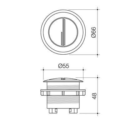 Caroma Urbane II Wall Faced Close Coupled Flush Button Brushed Nickel - Sydney Home Centre