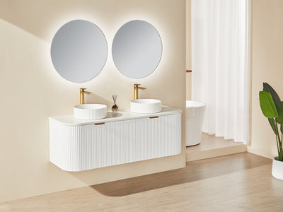 Ceto Avalon 1500mm Double Bowl Wall Hung Vanity Matte White (Cabinet Only) - Sydney Home Centre