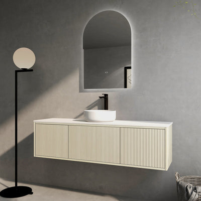 Ceto Bellevue 1500mm Wall Hung Vanity Coastal Oak (Quartz Stone Top) - Sydney Home Centre