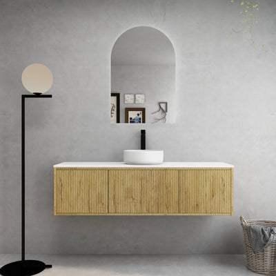 Ceto Bellevue 1500mm Wall Hung Vanity Prime Oak (Marble Stone Top) - Sydney Home Centre