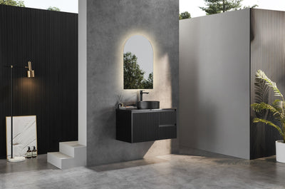 Ceto Brindabella 900mm Right Hand Drawer Wall Hung Vanity Matte Black (Cabinet Only) - Sydney Home Centre