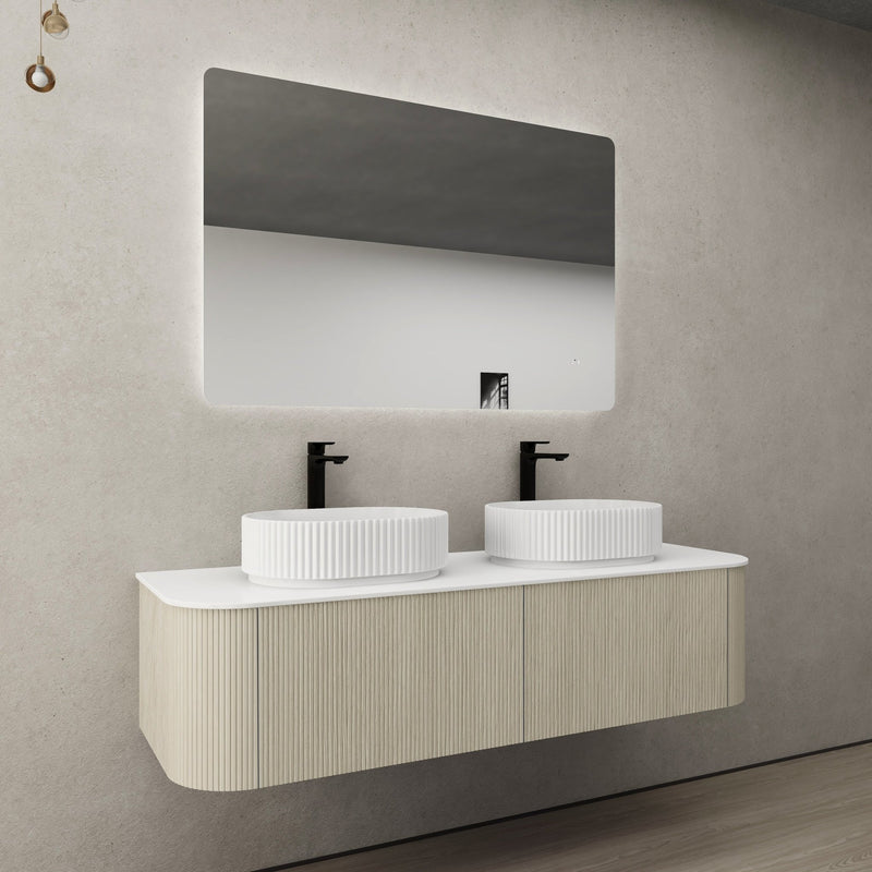 Ceto Bronte 1500mm Double Bowl Wall Hung Vanity Coastal Oak (Cabinet Only) - Sydney Home Centre