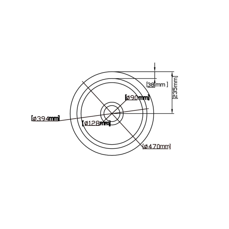 Ceto Camden Fireclay Round 470mm Top/undermount Sink Matte Black - Sydney Home Centre