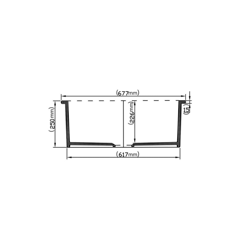 Ceto Camden Fireclay Square 677mm Top/undermount Sink Gloss White - Sydney Home Centre