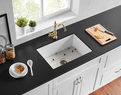 Ceto Camden Fireclay Square 677mm Top/undermount Sink Gloss White - Sydney Home Centre