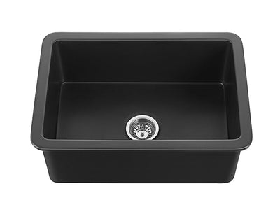 Ceto Camden Fireclay Square 677mm Top/undermount Sink Matte Black - Sydney Home Centre