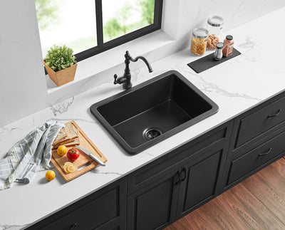 Ceto Camden Fireclay Square 810mm Top/undermount sink Matte Black - Sydney Home Centre