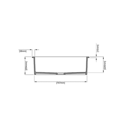 Ceto Camden Fireclay Square 810mm Top/undermount sink Matte Black - Sydney Home Centre