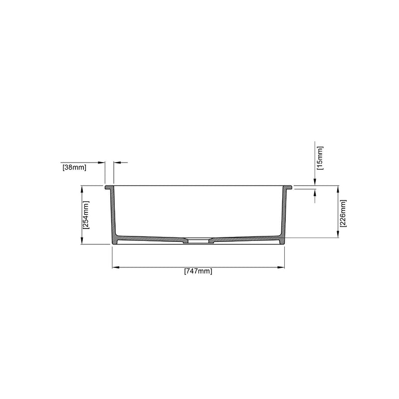 Ceto Camden Fireclay Square 810mm Top/undermount sink Matte Black - Sydney Home Centre