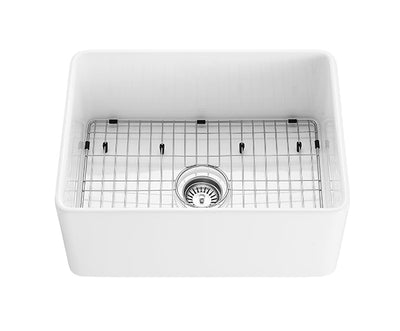 Ceto Chelsea Fireclay farmhouse 600mm Single Bowl Sink Gross White - Sydney Home Centre