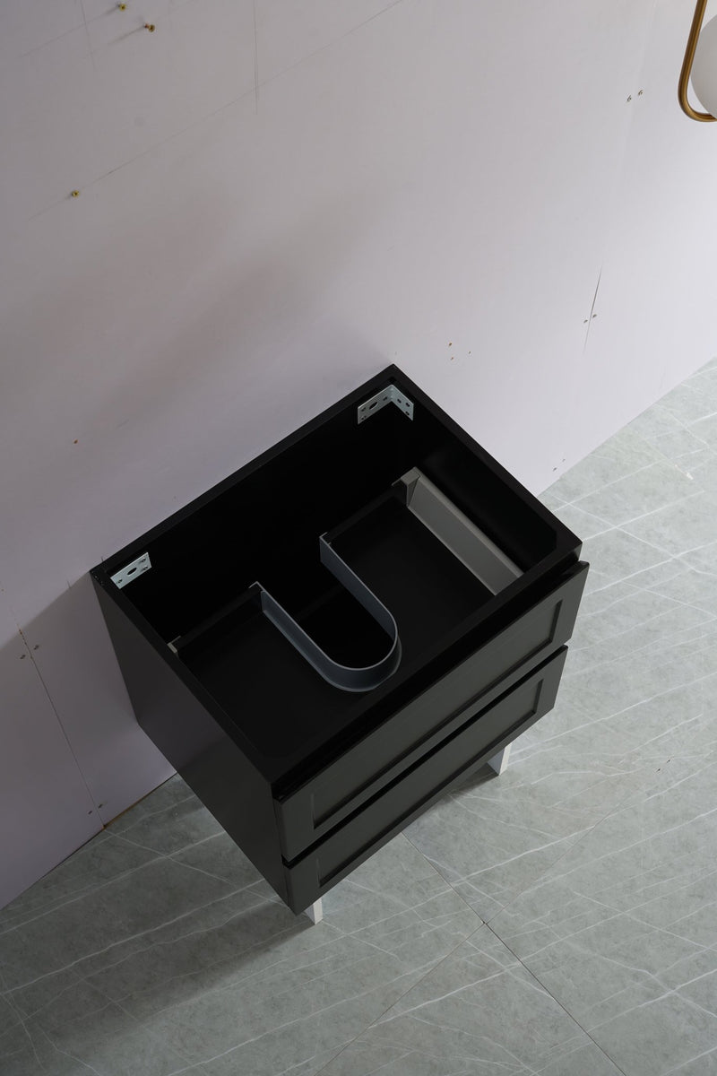 Ceto Fremantle 600mm Double Drawer Wall Hung Vanity Matte Black (Cabinet Only) - Sydney Home Centre