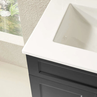 Ceto Harrington 1500mm Both Side Drawer Freestanding Vanity Matte Black (Ceramic Top) - Sydney Home Centre