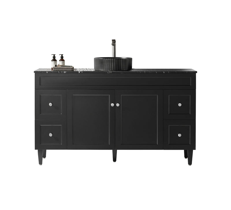 Ceto Harrington 1500mm Both Side Drawer Freestanding Vanity Matte Black (Quartz Stone Top) - Sydney Home Centre