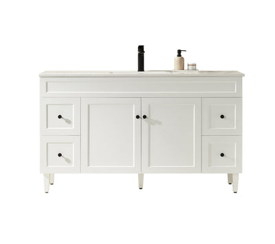 Ceto Harrington 1500mm Both Side Drawer Freestanding Vanity Matte White (Ceramic Top) - Sydney Home Centre