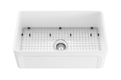 Ceto Kensington Fireclay Farmhouse 758mm Single Bowl Sink Gloss White - Sydney Home Centre