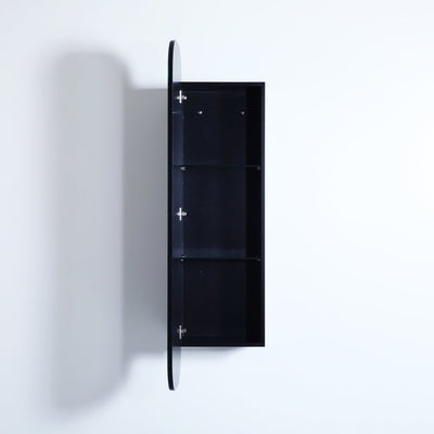 Ceto Olivia 1500mm x 400mm Wall Hung Shaving Cabinet Matte Black - Sydney Home Centre