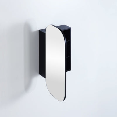 Ceto Olivia 900mm x 400mm Wall Hung Shaving Cabinet Matte Black - Sydney Home Centre