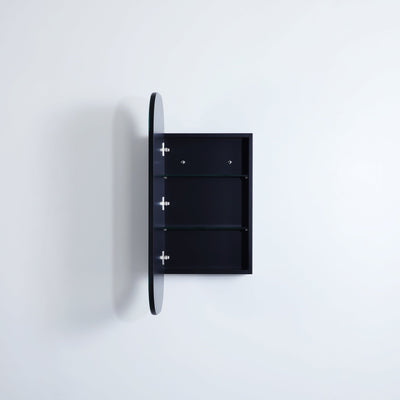 Ceto Olivia 900mm x 400mm Wall Hung Shaving Cabinet Matte Black - Sydney Home Centre