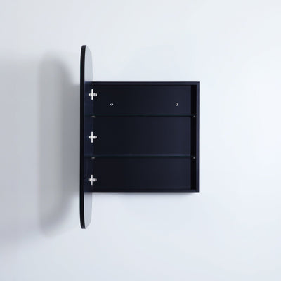 Ceto Olivia 900mm x 600mm Wall Hung Shaving Cabinet Matte Black - Sydney Home Centre