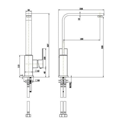 MN Chao Mini Kitchen Mixer Chrome