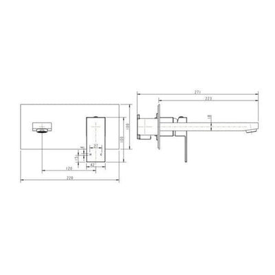 MN Chao Mini Wall Basin / Bath Mixer Chrome