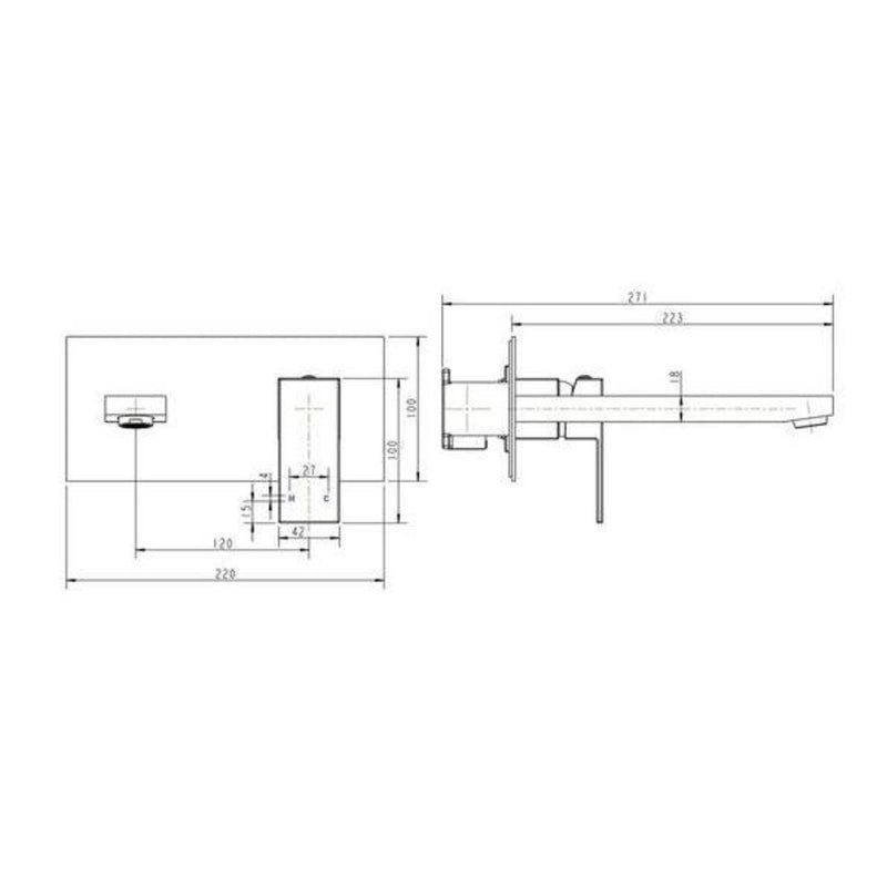 MN Chao Mini Wall Basin / Bath Mixer Chrome