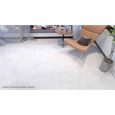 Crosscut Travertine Silver 600x1200 Matte - Sydney Home Centre