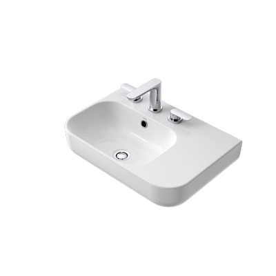 Caroma Luna Right Hand Shelf Wall Basin 3 Tap Hole White - Sydney Home Centre