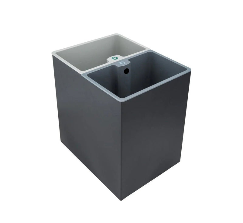 Dolphy 14L Rectangular Dustbin With Two Container Black - Sydney Home Centre