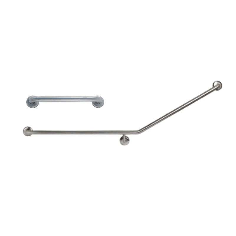 Dolphy 30° Flush Mount Side Wall Left Hand Grab Rail 840x700mm Silver - Sydney Home Centre