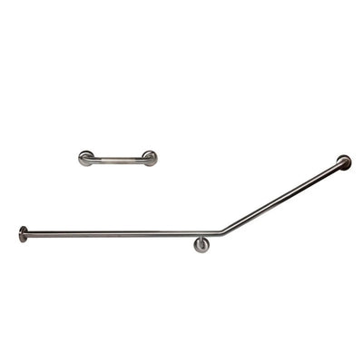 Dolphy 30° Flush Mount Side Wall Left Hand Grab Rail 950x700mm Silver - Sydney Home Centre