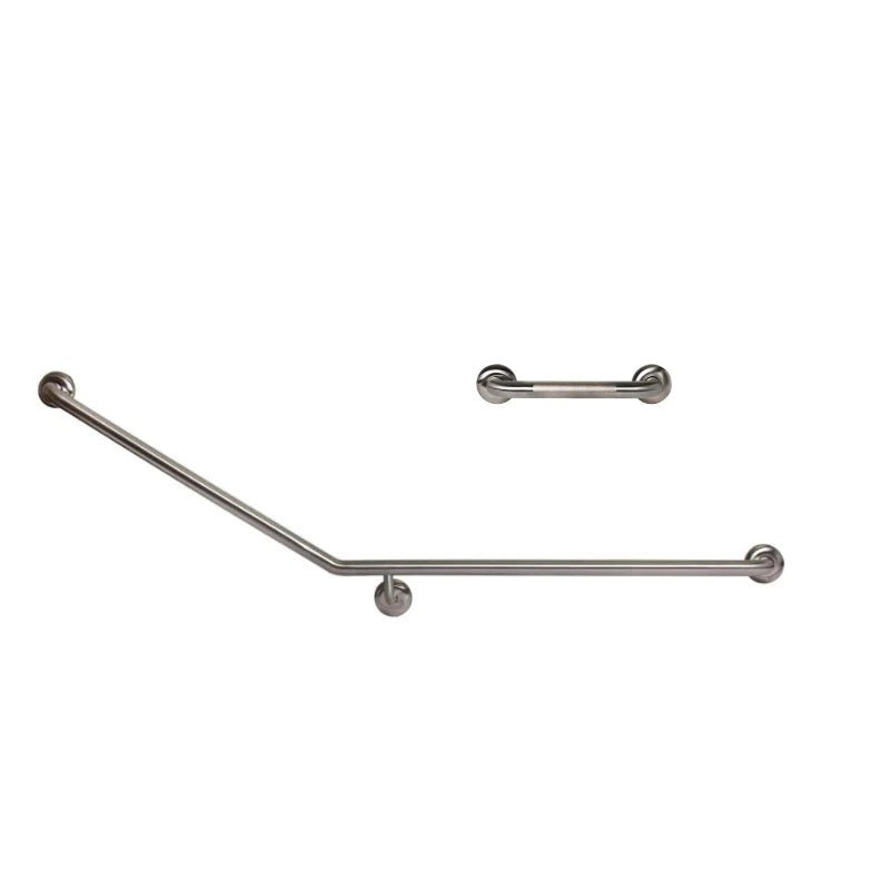 Dolphy 30° Flush Mount Side Wall Right Hand Grab Rail 840x700mm Silver - Sydney Home Centre