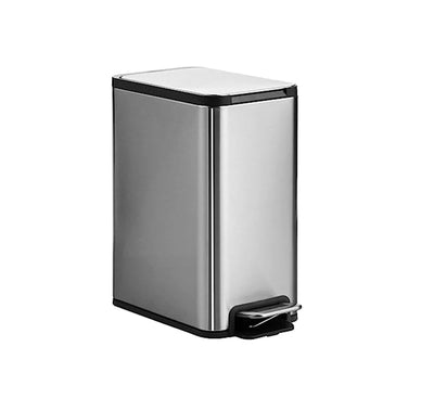 Dolphy 5L Stainless Steel Indoor Trash Can With Foot Pedal Silver - Sydney Home Centre