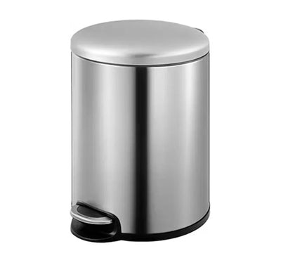 Dolphy 5L Stainless Steel Round Pedal Bin Silver - Sydney Home Centre