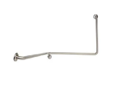 Dolphy 90° Flush Mount Left Hand Side Grab Rail 1100x1025x600mm Silver - Sydney Home Centre