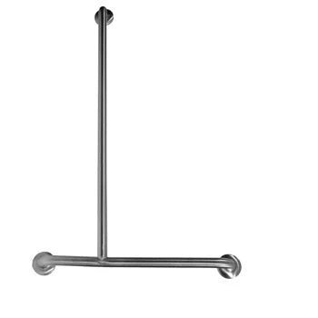 Dolphy Offset Flush Mount Left Hand Side Shower Grab Bar 1100X700mm Silver - Sydney Home Centre