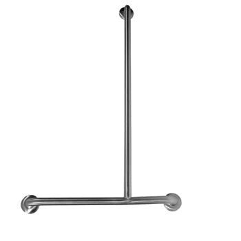 Dolphy Offset Flush Mount Right Hand Side Shower Grab Bar 1100X700mm Silver - Sydney Home Centre