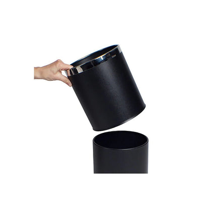 Dolphy Round Leatherette Room Bin Black - Sydney Home Centre