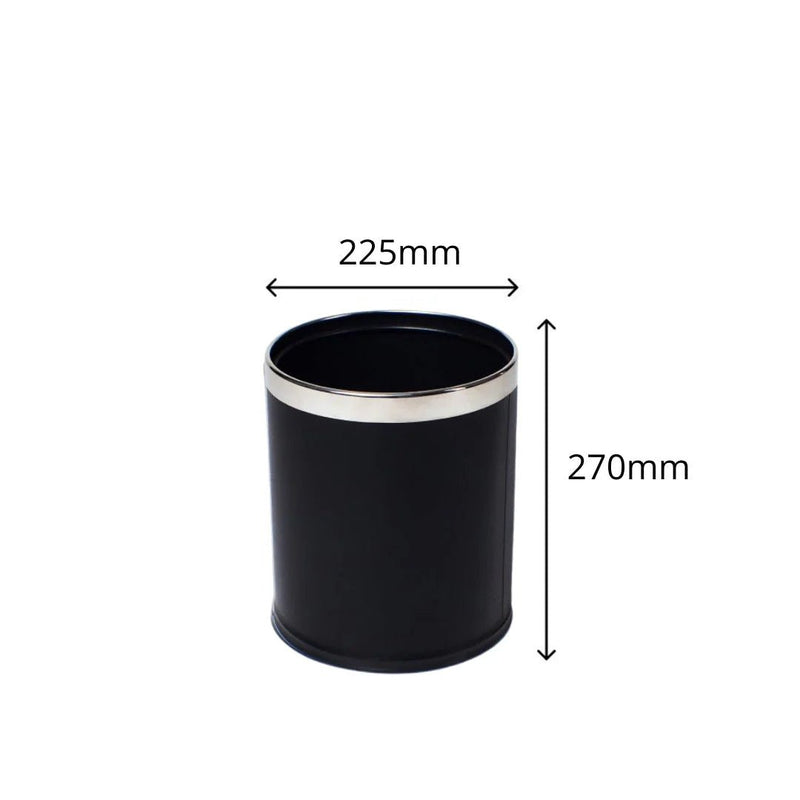 Dolphy Round Leatherette Room Bin Black - Sydney Home Centre