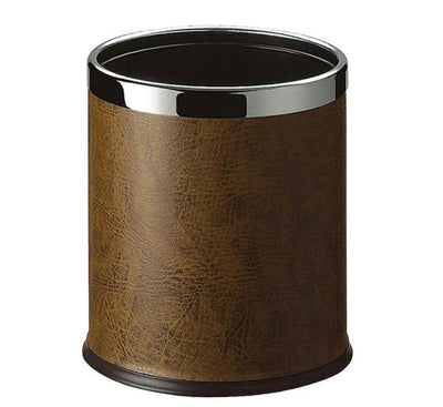 Dolphy Round Leatherette Room Bin Brown - Sydney Home Centre