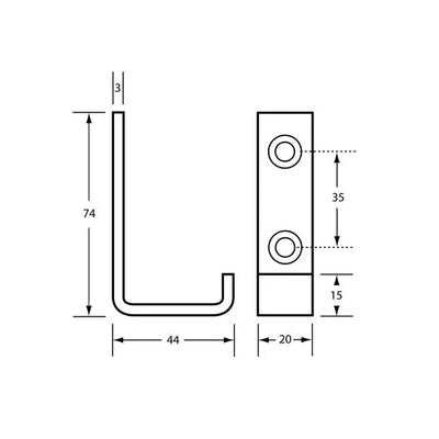 Dolphy Stainless Steel Single Robe Hook Silver (DBRH0005) - Sydney Home Centre