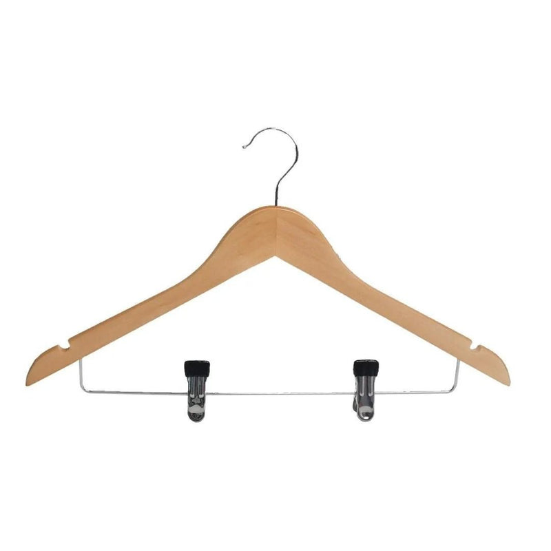 Dolphy Standard Hook Hanger with Clips Natural Wood (50 pcs) - Sydney Home Centre