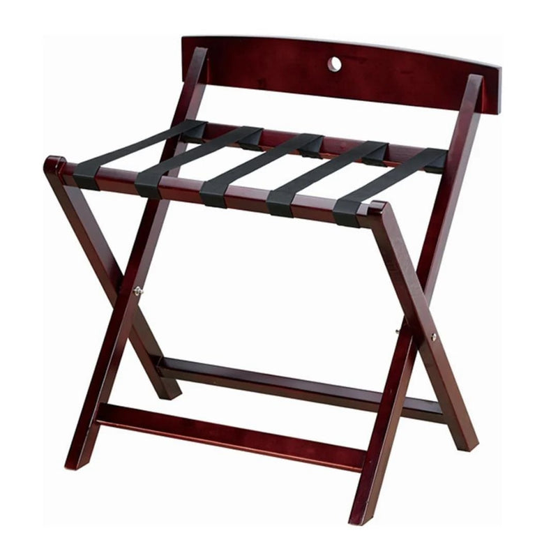 Dolphy Wooden Luggage Rack With Back Support - Sydney Home Centre