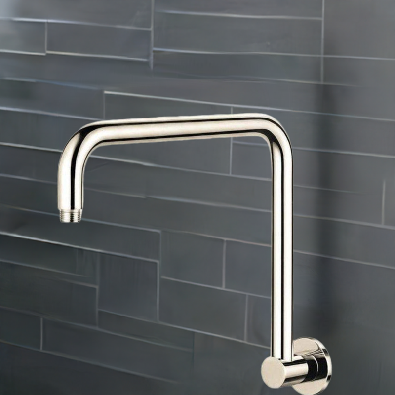 MN High Rise Shower Arm 350mm Brushed Nickel